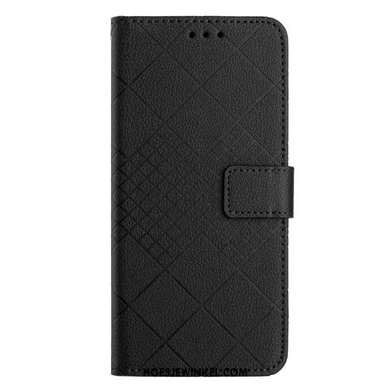 Bescherming Hoesje Xiaomi 14 Litchi-textuurdiamanten Met Riem