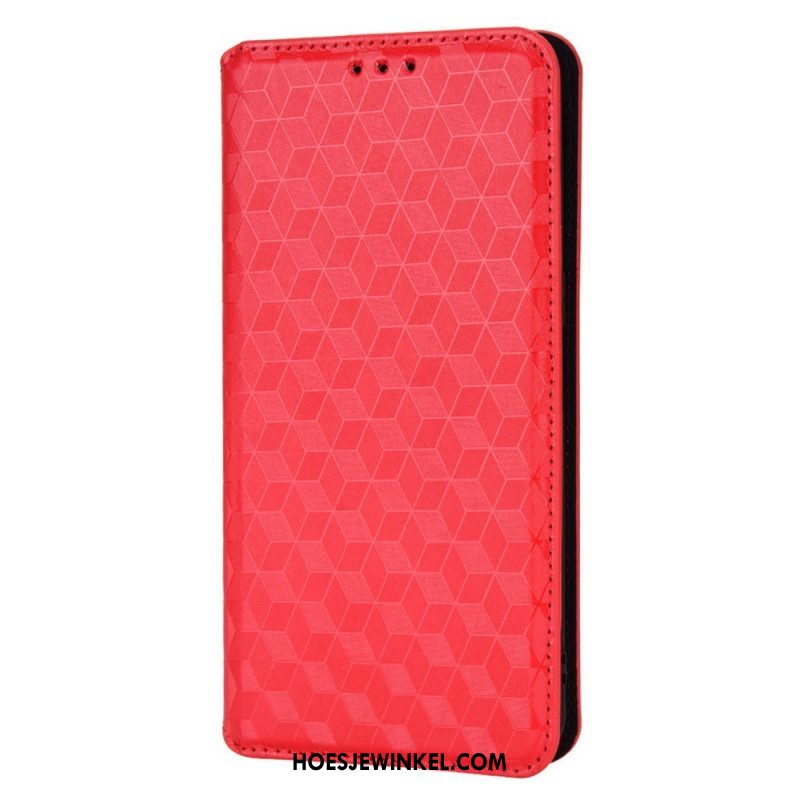 Bescherming Hoesje voor Oppo Find X5 Pro Folio-hoesje 3d Diamant Leereffect