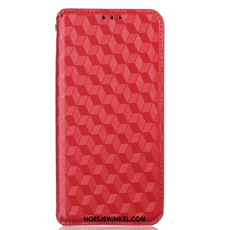 Bescherming Hoesje voor Oppo Reno 6 5G Folio-hoesje 3d Diamant Leereffect