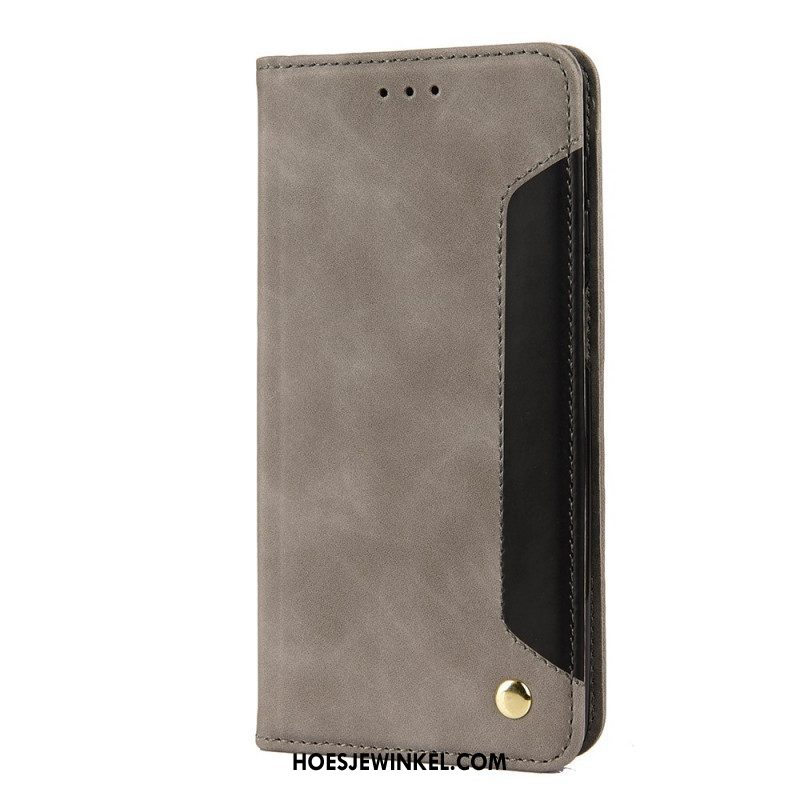 Bescherming Hoesje voor Samsung Galaxy M12 / A12 Folio-hoesje Tweekleurig Zakelijk Leereffect