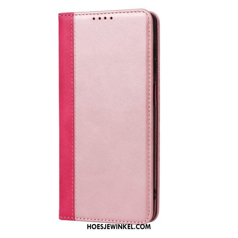 Bescherming Hoesje voor Samsung Galaxy M12 / A12 Folio-hoesje Tweekleurige Lederen Stijl