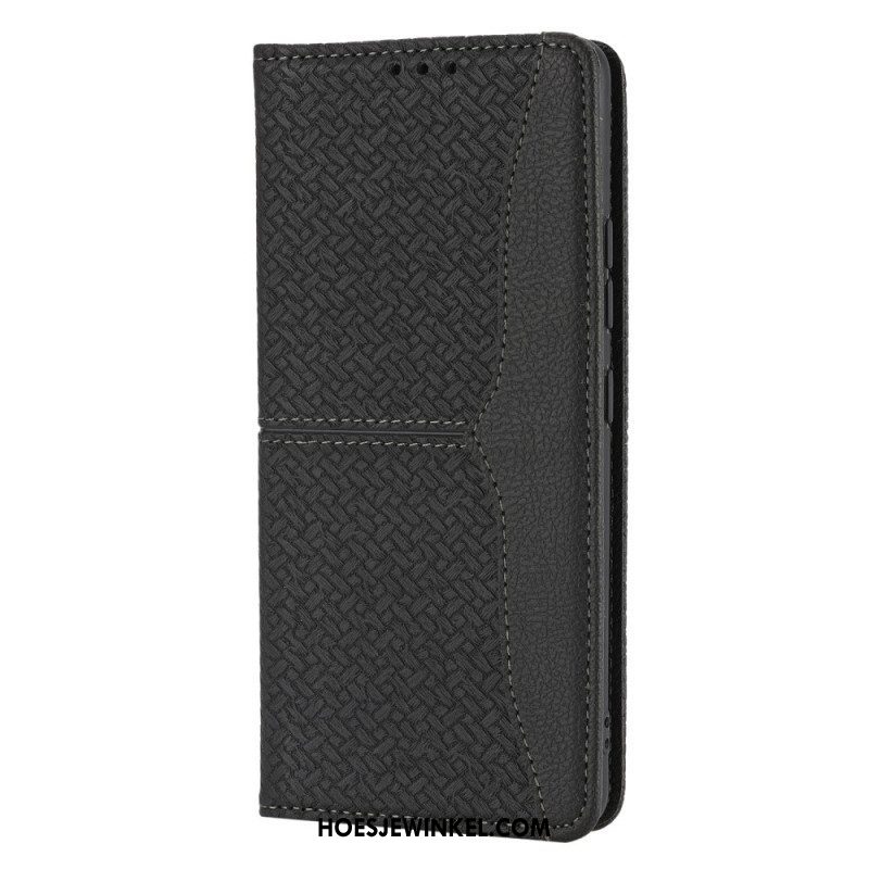 Bescherming Hoesje voor Samsung Galaxy M12 / A12 Met Ketting Folio-hoesje Geweven Leren Stijl Met Bandjes