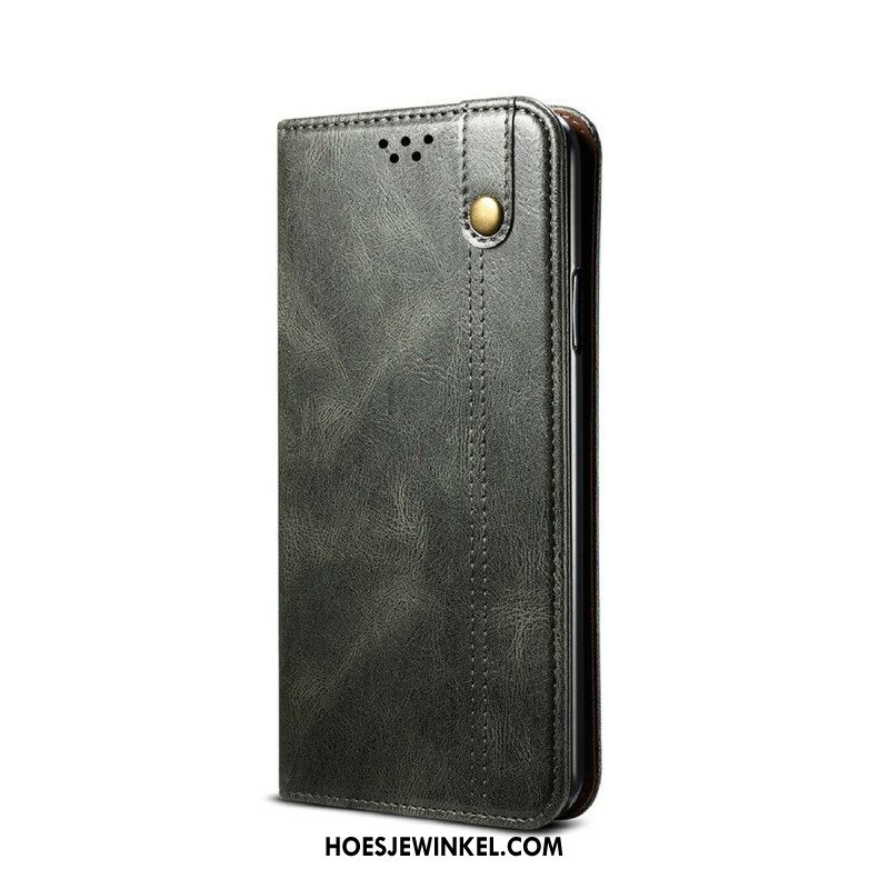 Bescherming Hoesje voor Samsung Galaxy S21 5G Folio-hoesje Gewaxt Kunstleer