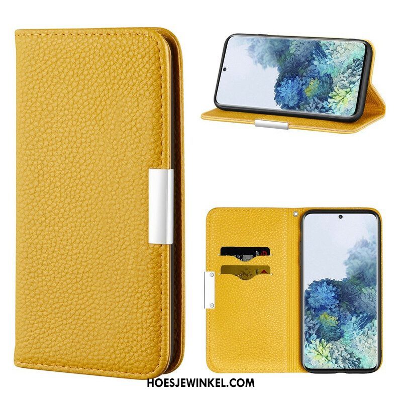 Bescherming Hoesje voor Samsung Galaxy S21 5G Folio-hoesje Imitatieleer Litchi Ultra Chic