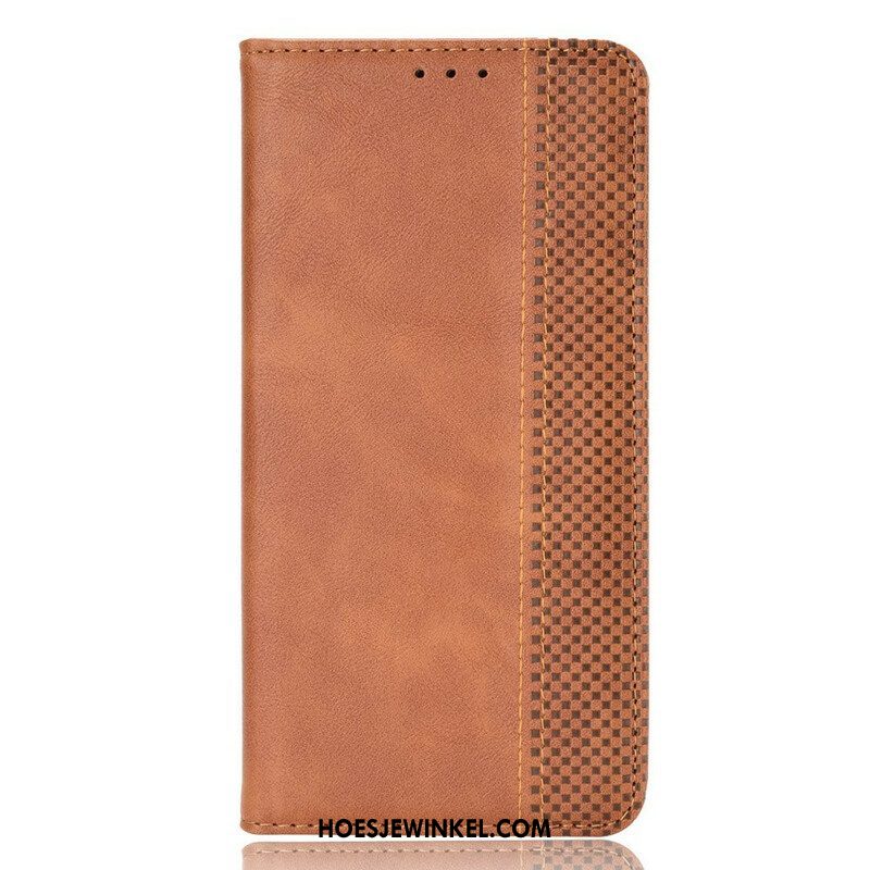 Bescherming Hoesje voor Samsung Galaxy S21 FE Folio-hoesje Gestileerd Vintage Leereffect