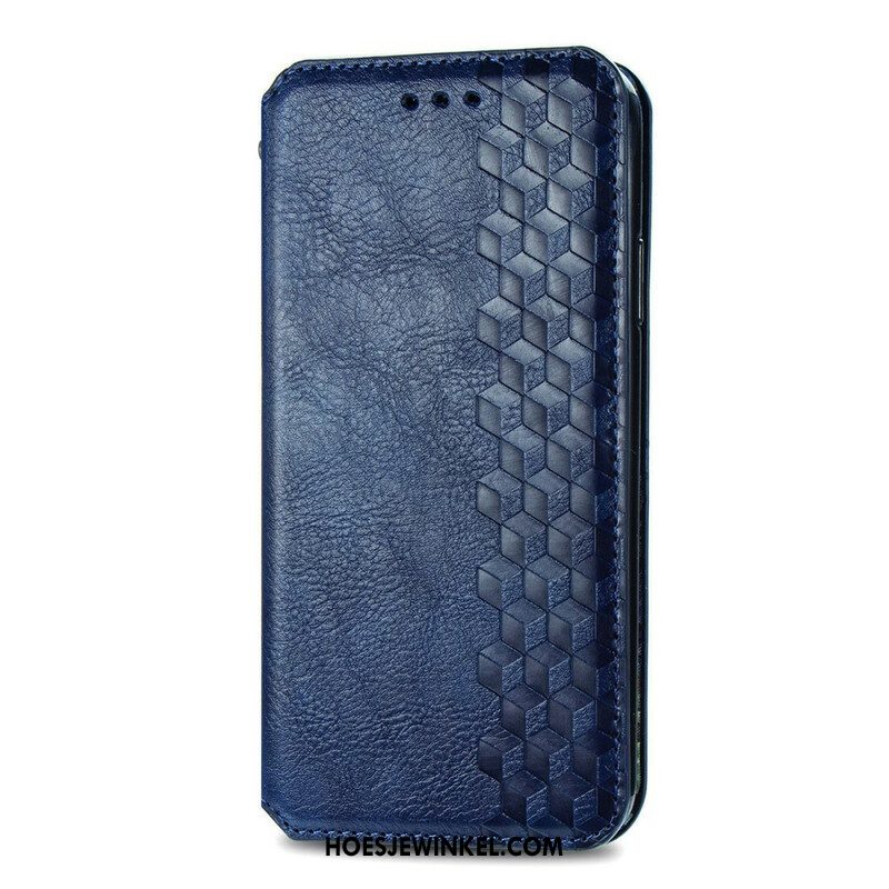 Bescherming Hoesje voor Samsung Galaxy S21 FE Folio-hoesje Leereffect Diamanttextuur