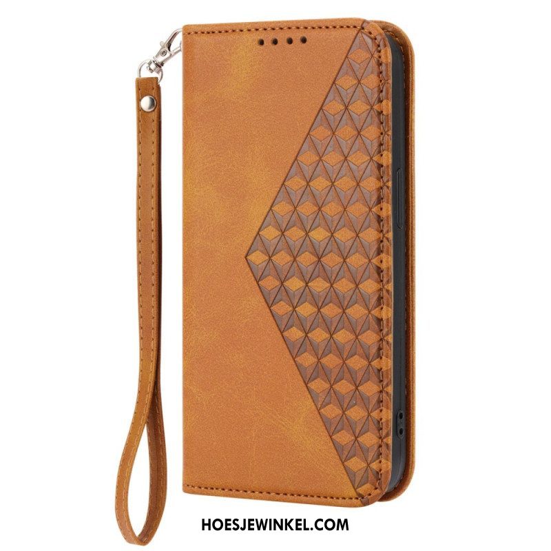 Bescherming Hoesje voor Sony Xperia 1 IV Folio-hoesje Leren Stijl Met 3d-patroon En Riem