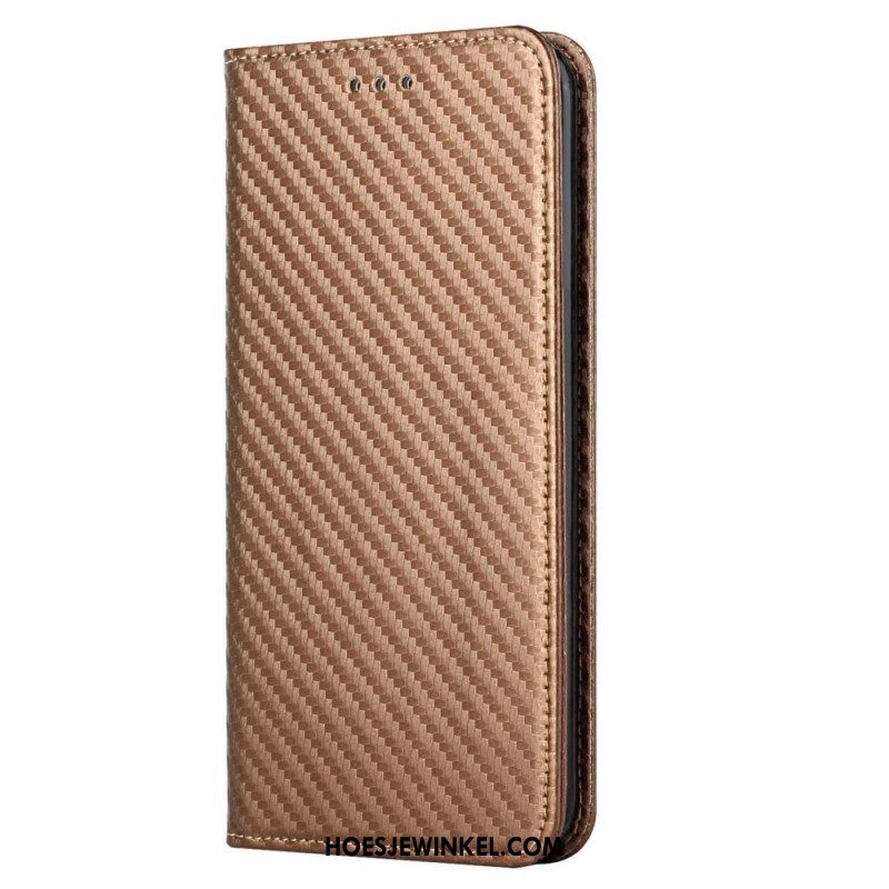 Bescherming Hoesje voor Xiaomi 12T / 12T Pro Folio-hoesje Koolstofvezel Met Koord