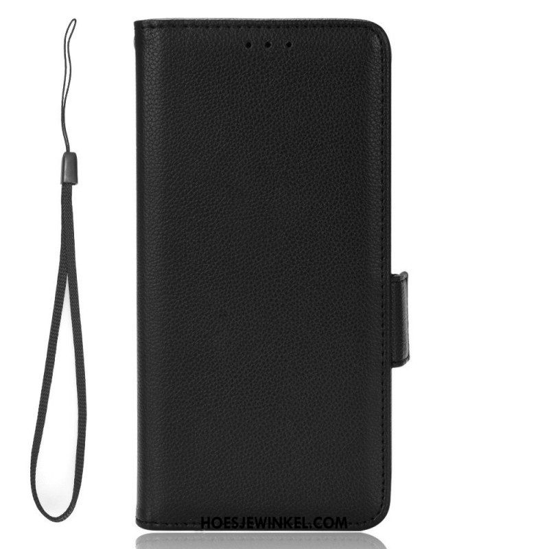 Bescherming Hoesje voor Xiaomi 12T / 12T Pro Folio-hoesje Leereffect Met Riem