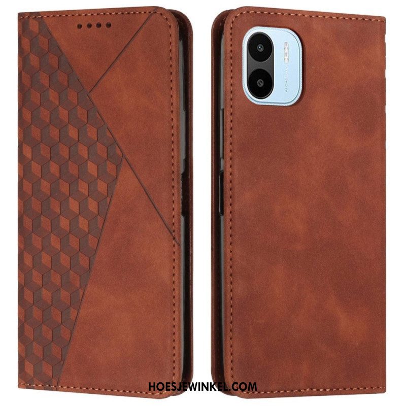 Bescherming Hoesje voor Xiaomi Redmi A1 Folio-hoesje Kubieke Stijl Skin-touch