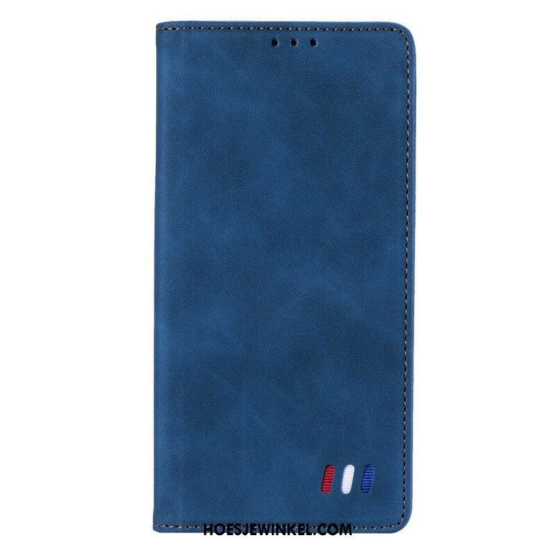 Bescherming Hoesje voor Xiaomi Redmi Note 10 5G Folio-hoesje Driekleurige Lederen Stijl