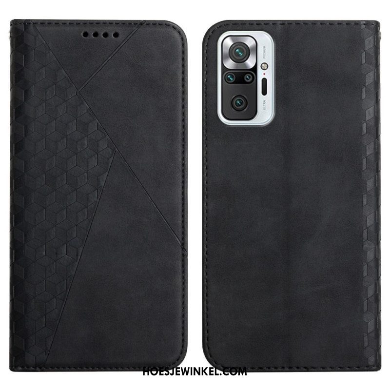 Bescherming Hoesje voor Xiaomi Redmi Note 10 Pro Folio-hoesje Geo Leereffect