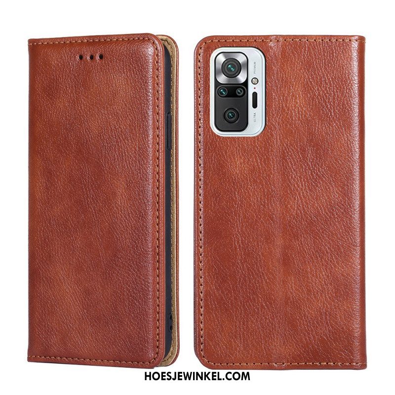 Bescherming Hoesje voor Xiaomi Redmi Note 10 Pro Folio-hoesje Vintage Lederen Stijl