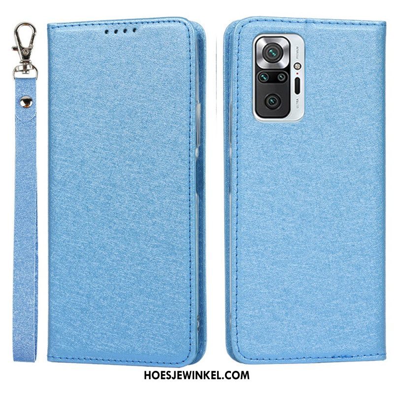 Bescherming Hoesje voor Xiaomi Redmi Note 10 Pro Folio-hoesje Zachte Lederen Stijl Met Riem