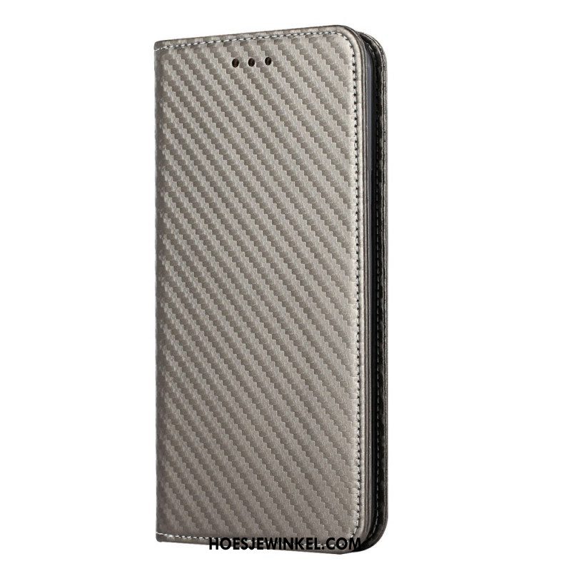 Bescherming Hoesje voor Xiaomi Redmi Note 10 Pro Met Ketting Folio-hoesje Band Van Koolstofvezel