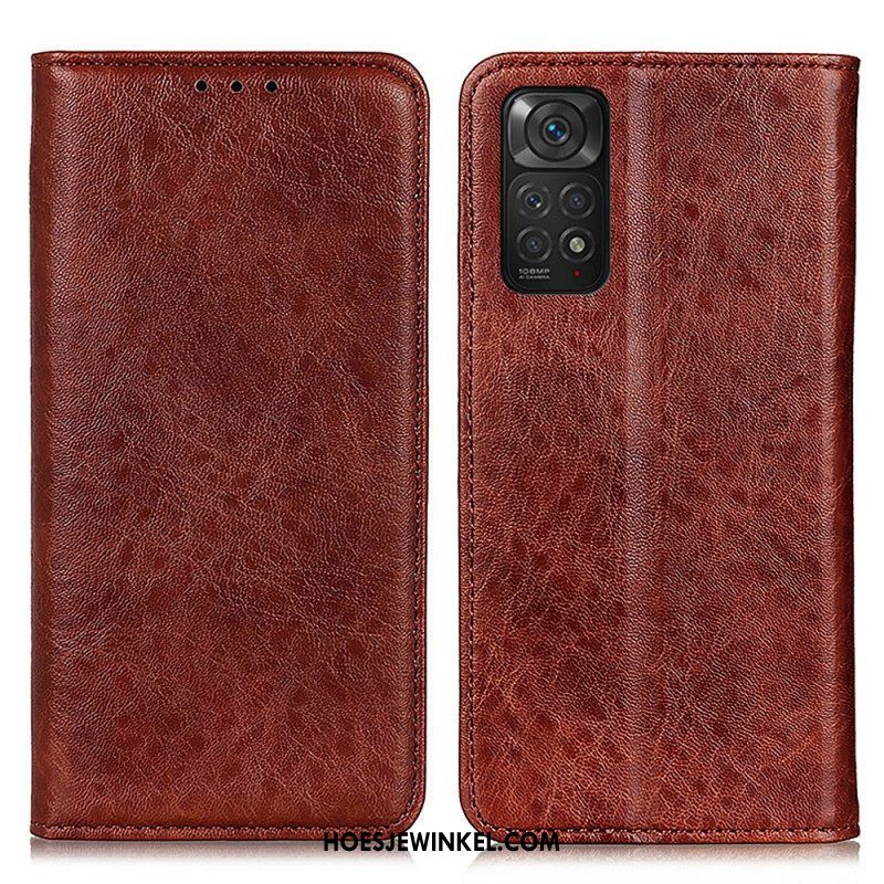 Bescherming Hoesje voor Xiaomi Redmi Note 11 / 11S Folio-hoesje Leer Textuur