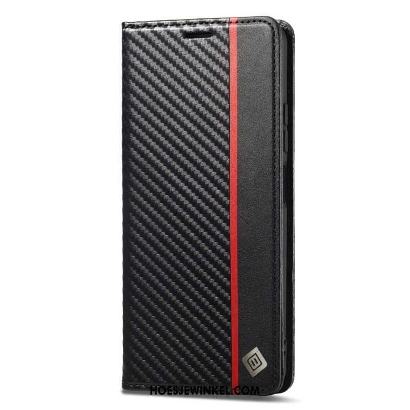 Bescherming Hoesje voor Xiaomi Redmi Note 12 5G Folio-hoesje Koolstofvezel Lc.imeeke