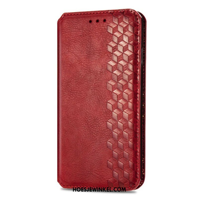 Bescherming Hoesje voor iPhone 13 Mini Folio-hoesje Leereffect Diamanttextuur