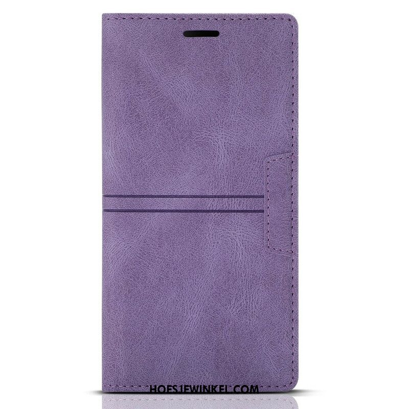 Bescherming Hoesje voor iPhone 13 Mini Folio-hoesje Stijl Lederen Stiksels Magnetische Sluiting