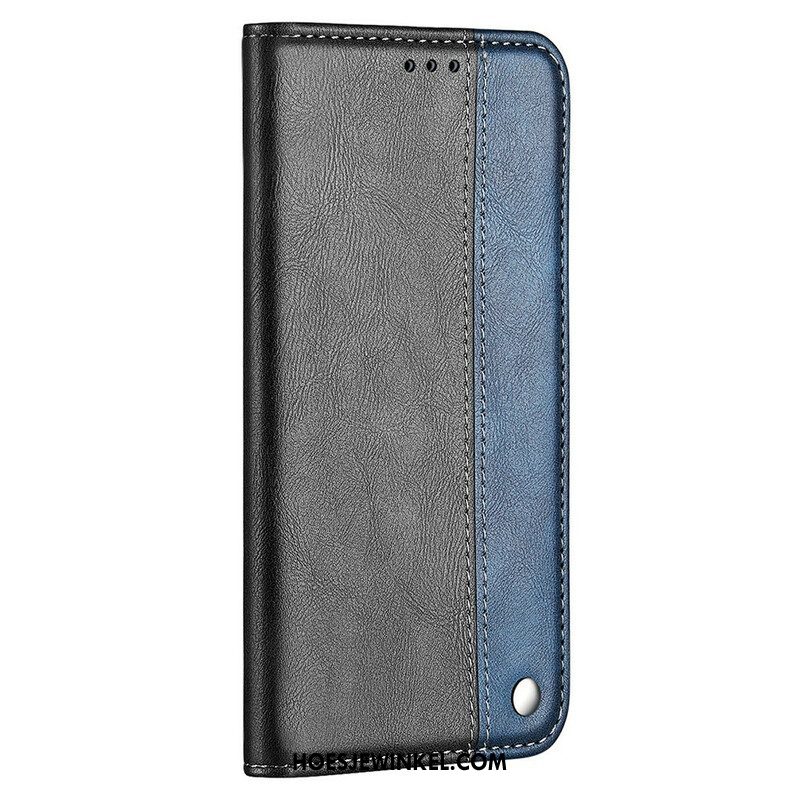 Bescherming Hoesje voor iPhone 13 Pro Max Folio-hoesje Tweekleurig Leereffect