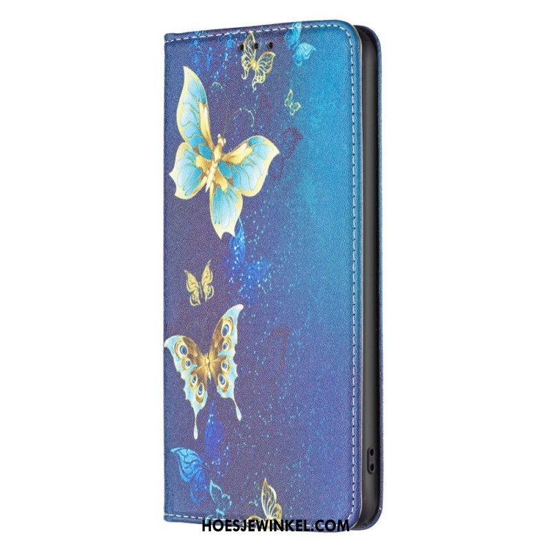 Bescherming Hoesje voor iPhone 14 Pro Folio-hoesje Vlinders