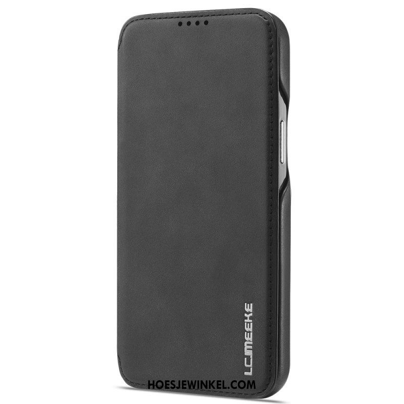 Bescherming Hoesje voor iPhone 14 Pro Max Folio-hoesje Lc.imeeke Ledereffect