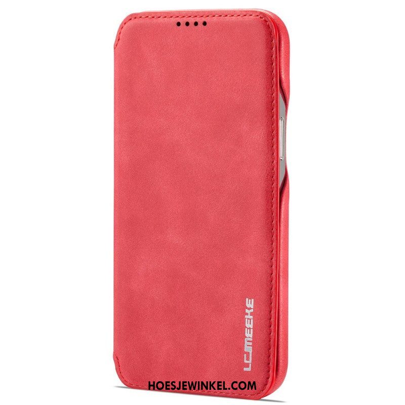 Bescherming Hoesje voor iPhone 14 Pro Max Folio-hoesje Lc.imeeke Ledereffect