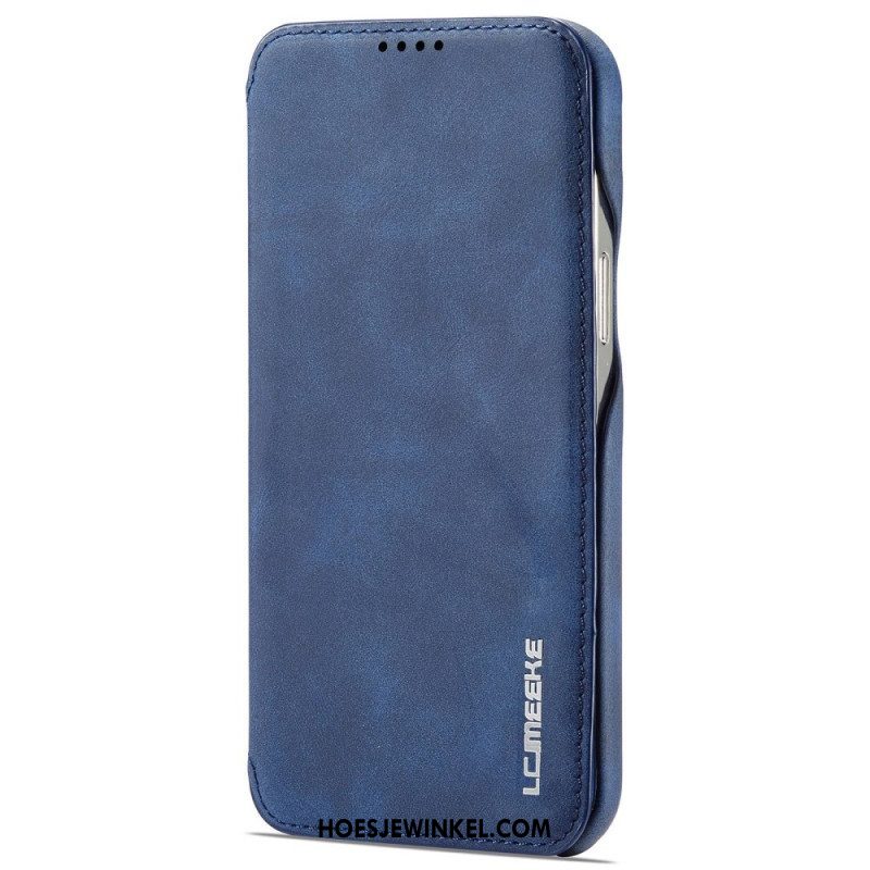 Bescherming Hoesje voor iPhone 14 Pro Max Folio-hoesje Lc.imeeke Ledereffect