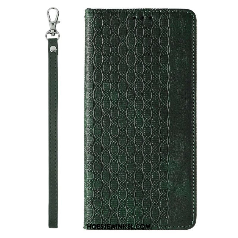 Bescherming Hoesje voor iPhone 14 Pro Met Ketting Folio-hoesje Vintage Bandjes