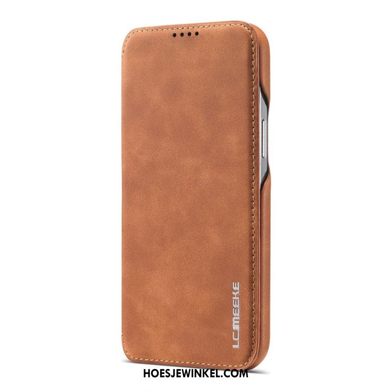 Bescherming Hoesje voor iPhone 15 Plus Folio-hoesje Imitatieleer Lc.imeeke