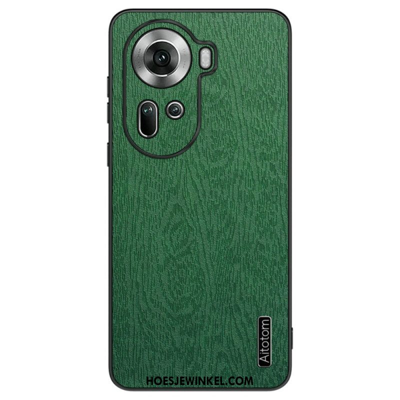 Case Hoesje Oppo Reno 11 5g Telefoonhoesje Kunstleer Met Houteffect