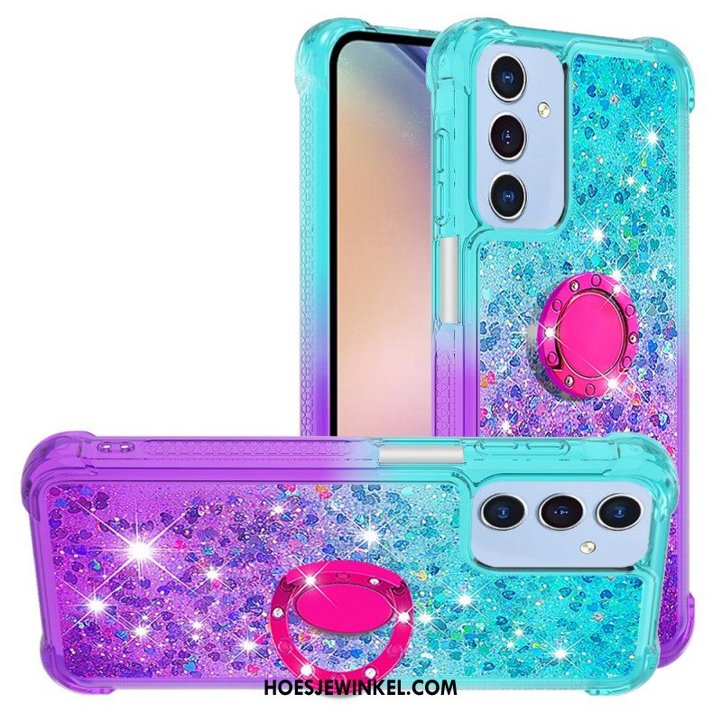 Case Hoesje Samsung Galaxy A15 5g Telefoonhoesje Steunring Met Glittergradiënt