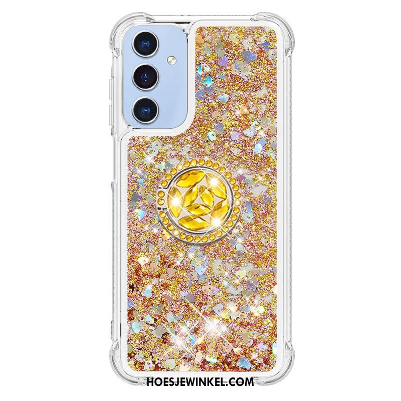 Case Hoesje Samsung Galaxy A15 5g Telefoonhoesje Steunring Met Vloeibare Glitter