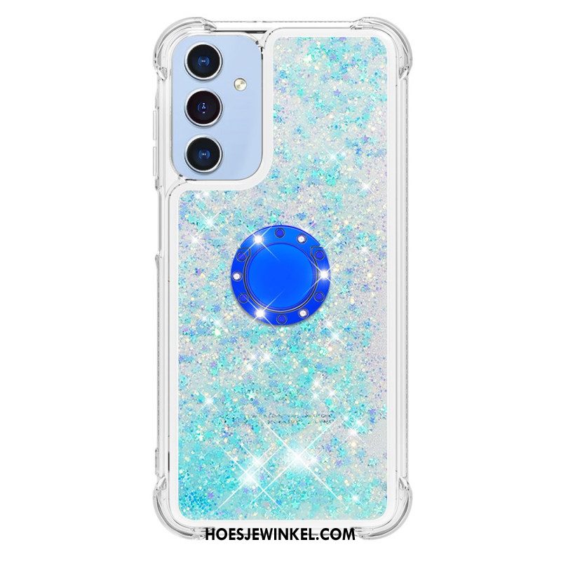 Case Hoesje Samsung Galaxy A15 5g Telefoonhoesje Steunring Met Vloeibare Glitter