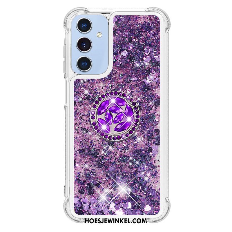 Case Hoesje Samsung Galaxy A15 5g Telefoonhoesje Steunring Met Vloeibare Glitter