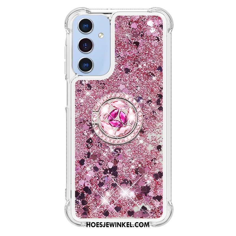 Case Hoesje Samsung Galaxy A15 5g Telefoonhoesje Steunring Met Vloeibare Glitter