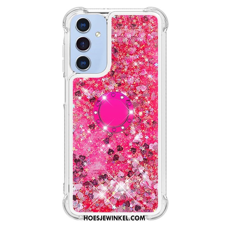 Case Hoesje Samsung Galaxy A15 5g Telefoonhoesje Steunring Met Vloeibare Glitter