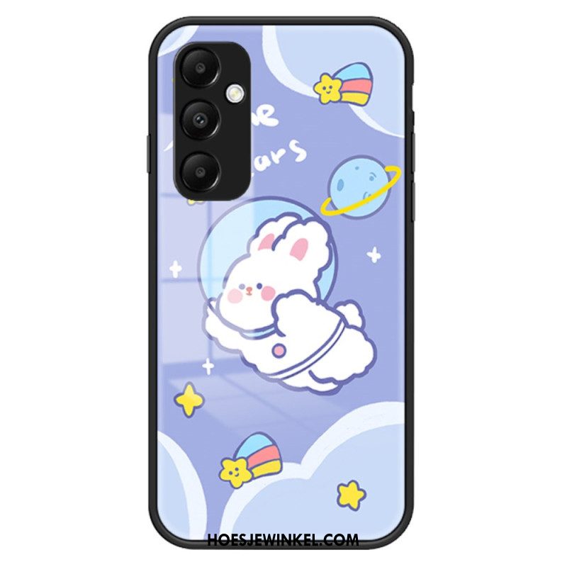 Case Hoesje Samsung Galaxy A55 5g Telefoonhoesje Cartoon Gehard Glas