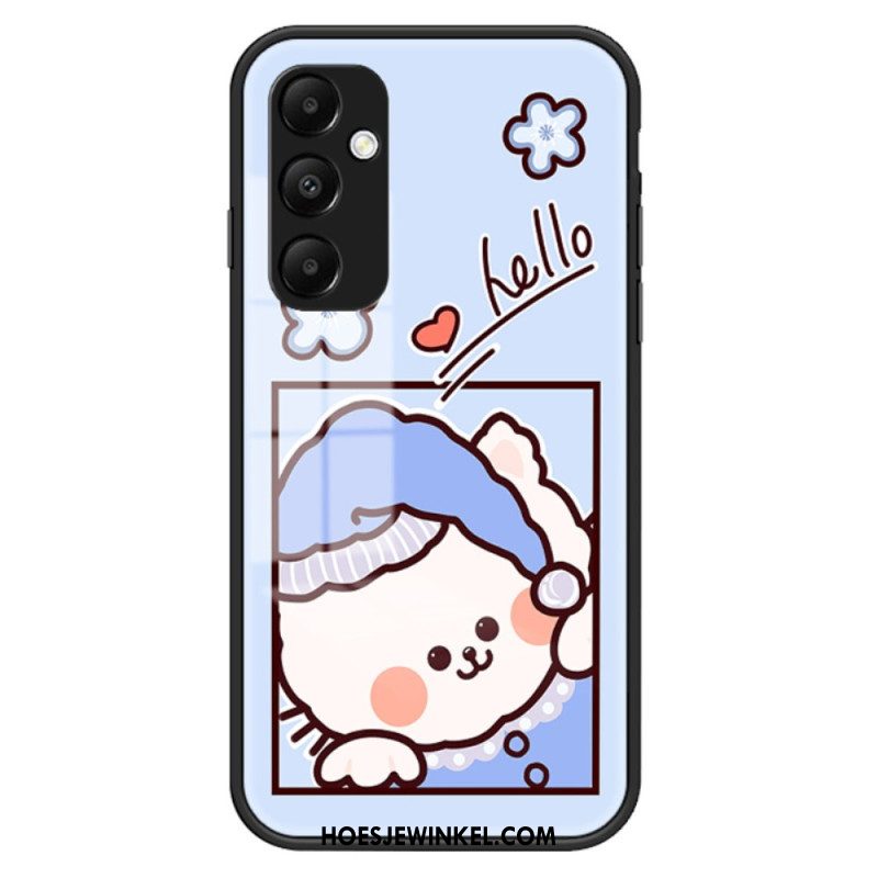 Case Hoesje Samsung Galaxy A55 5g Telefoonhoesje Cartoon Gehard Glas