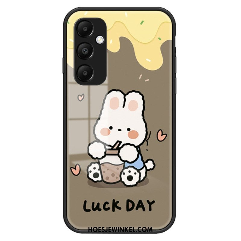 Case Hoesje Samsung Galaxy A55 5g Telefoonhoesje Cartoon Gehard Glas