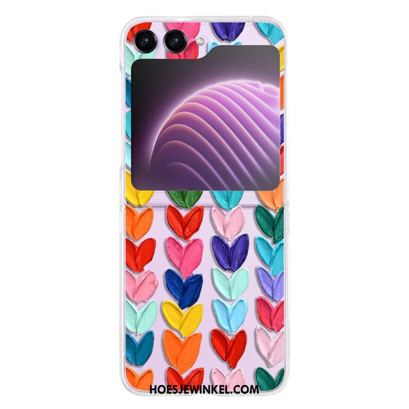 Case Hoesje Samsung Galaxy Z Flip 5 Telefoonhoesje Transparante Harten