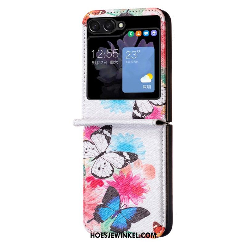 Case Hoesje Samsung Galaxy Z Flip 5 Telefoonhoesje Vlinders