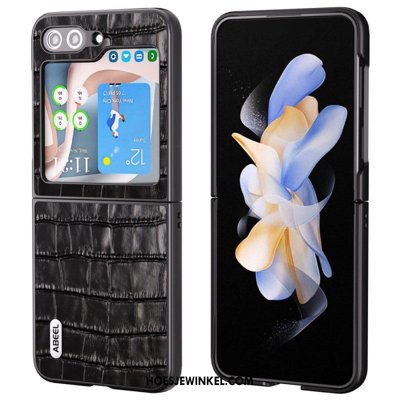 Case Hoesje Samsung Galaxy Z Flip 6 Telefoonhoesje Premium Krokodiltextuur