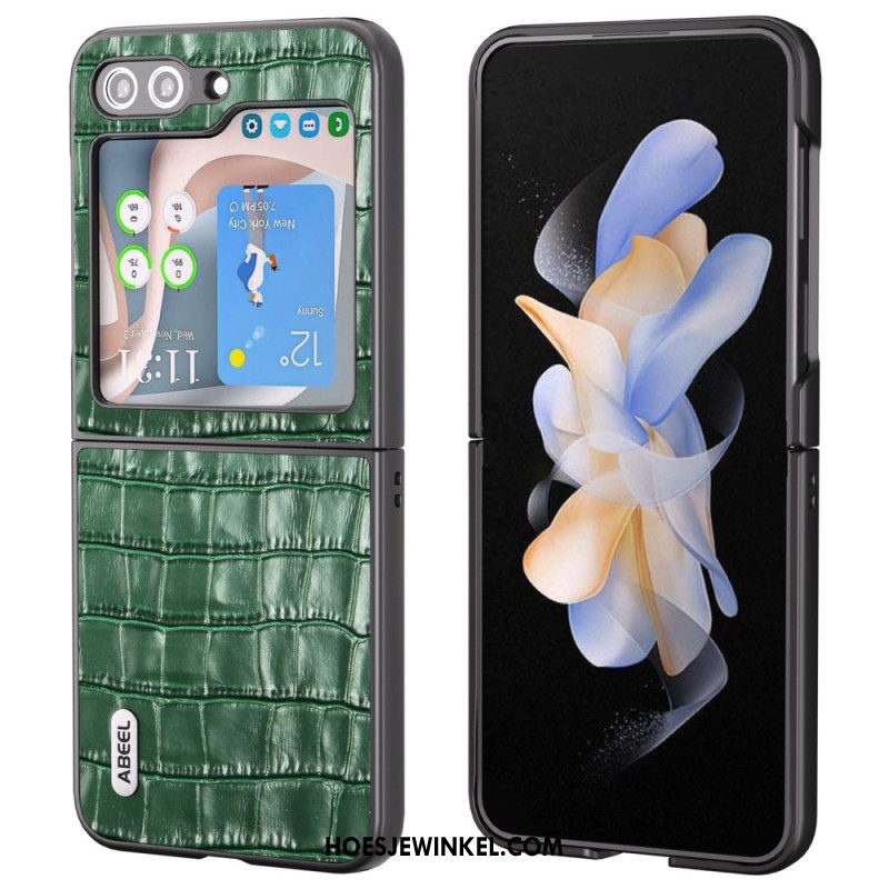 Case Hoesje Samsung Galaxy Z Flip 6 Telefoonhoesje Premium Krokodiltextuur