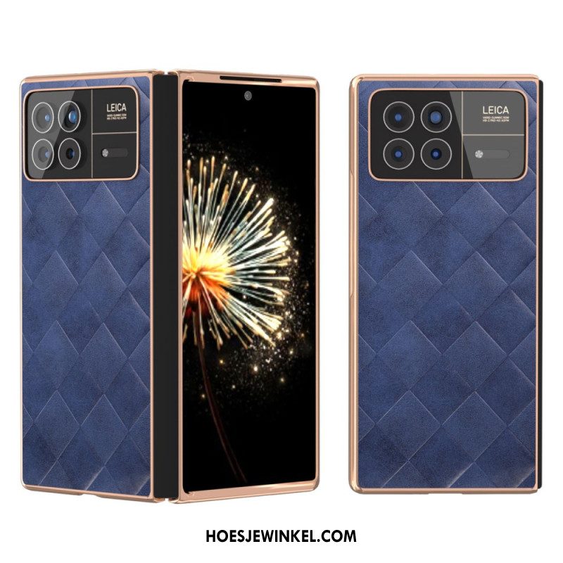 Case Hoesje Xiaomi Mix Fold 3 Telefoonhoesje Geweven Patroon