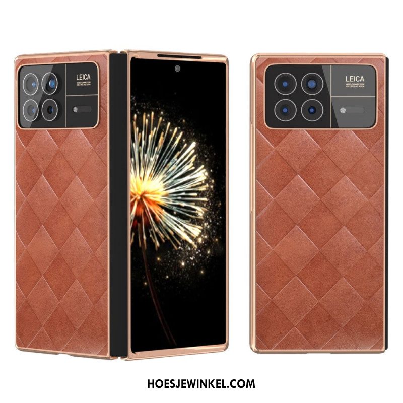 Case Hoesje Xiaomi Mix Fold 3 Telefoonhoesje Geweven Patroon