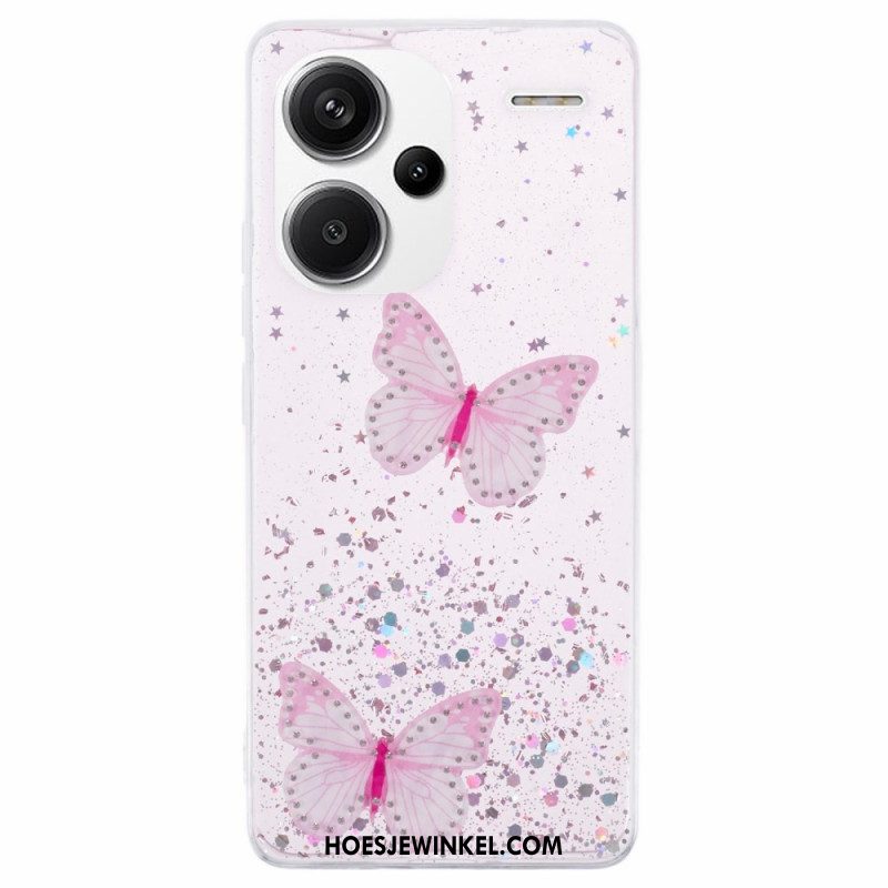 Case Hoesje Xiaomi Redmi Note 13 Pro Plus 5g Telefoonhoesje Glittervlinders