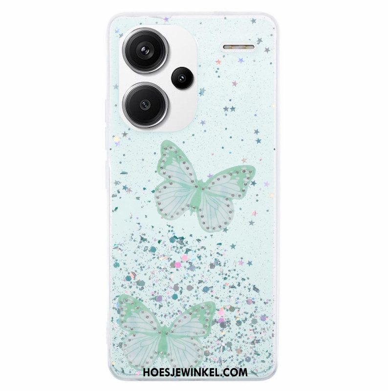 Case Hoesje Xiaomi Redmi Note 13 Pro Plus 5g Telefoonhoesje Glittervlinders