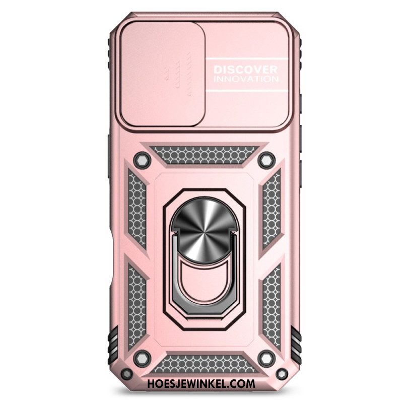 Case Hoesje iPhone 16 Plus Telefoonhoesje Ringhouder En Verschuifbare Camerabescherming