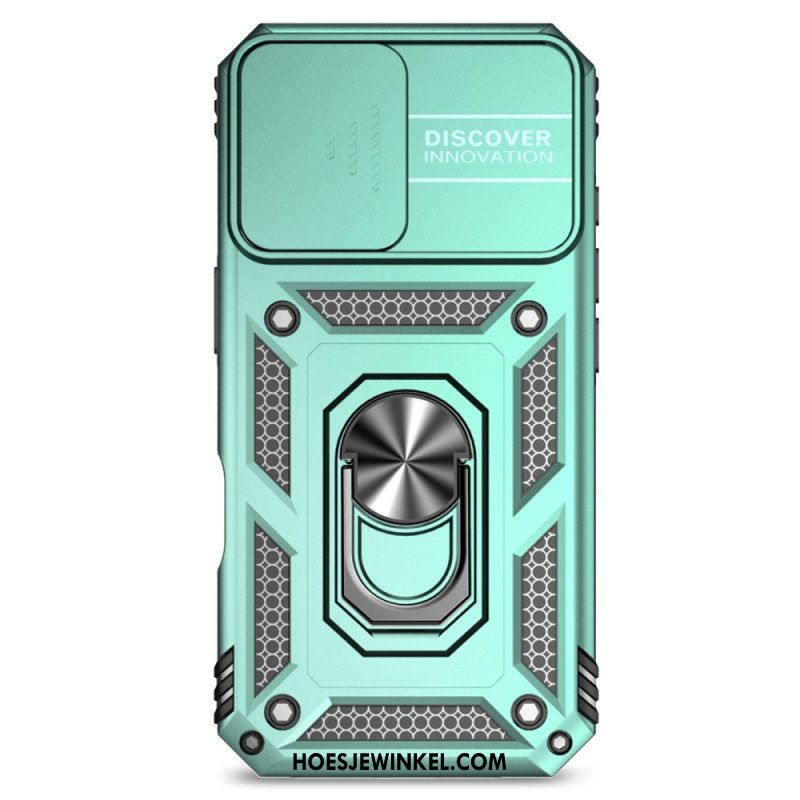 Case Hoesje iPhone 16 Plus Telefoonhoesje Ringhouder En Verschuifbare Camerabescherming